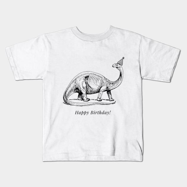 Happy Birthday Dinosaur! Kids T-Shirt by firstsapling@gmail.com